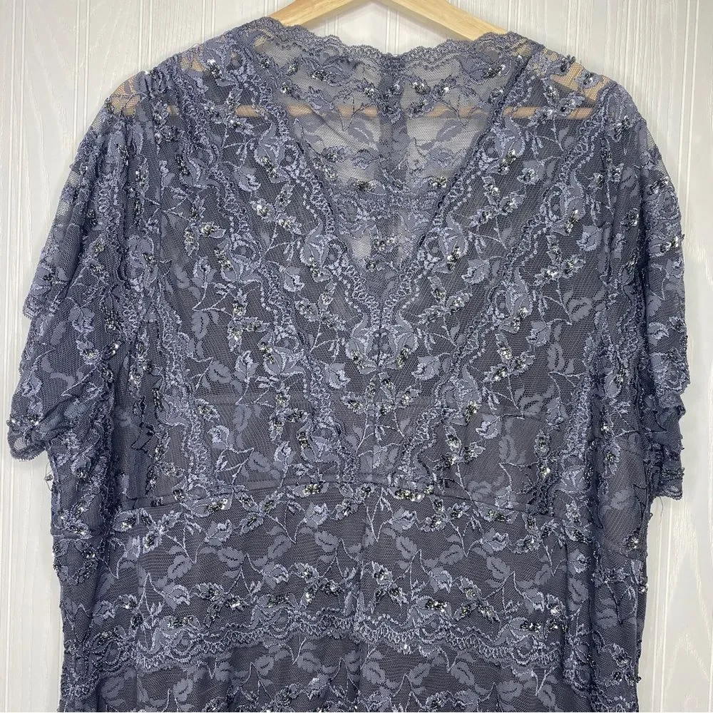 Marina Lace Sequined Stretch Body Con Formal Dress Size 22W - Picture 10 of 14